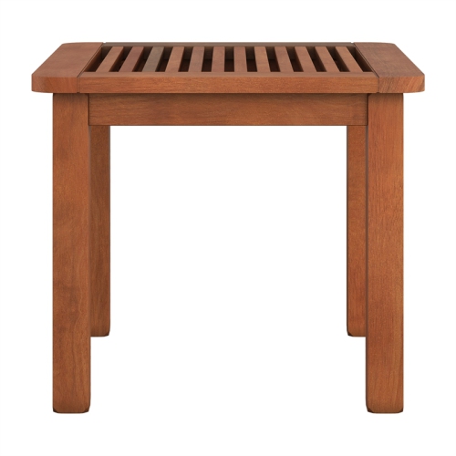 CorLiving Miramar White Washed Wood Outdoor Side Table