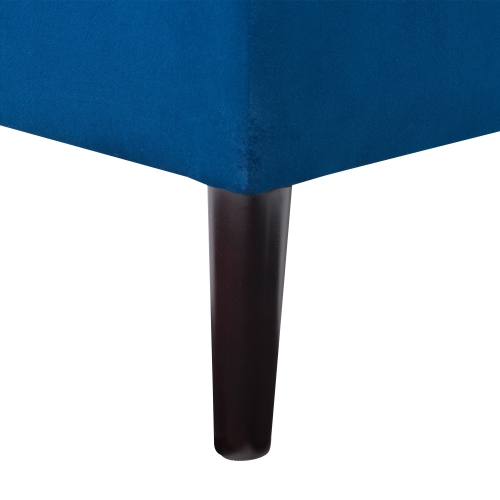 CorLiving LAD-357-O Perry Velvet Storage Ottoman, Blue