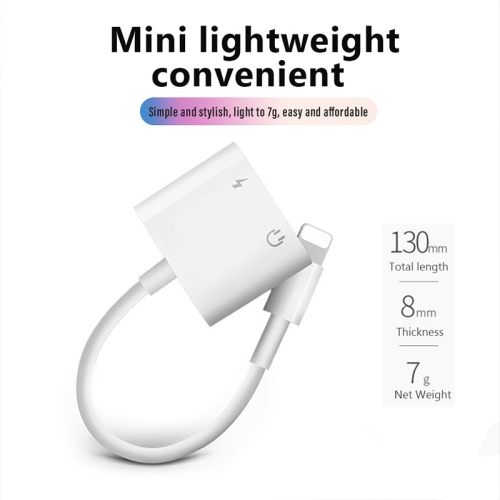 Lightning to 3.5 mm Dual Ports Dongle Charger Headphone Adapter Jack&AUX Audio 3.5 mm Earphone Accessory for iPhone iPad Apple
