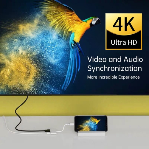 Adaptateur AV numérique Lightning vers HDMI, audio-vidéo 4K, écran de synchronisation HDMI avec port de recharge compatible pour iPhone 13/12/11/X/8,