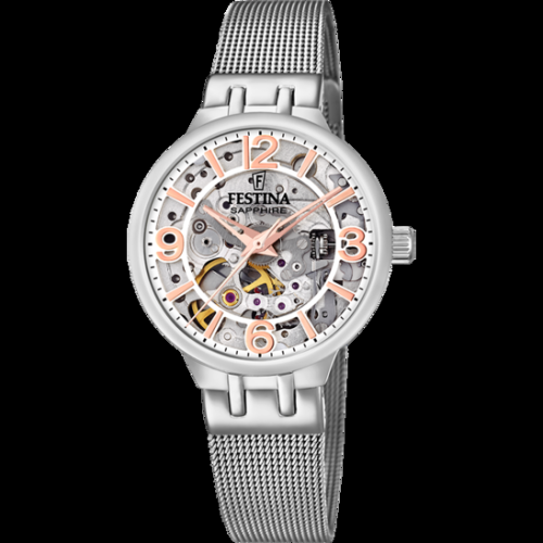 FESTINA  F20579/1 Automatic Mesh Band Watch In In Silver