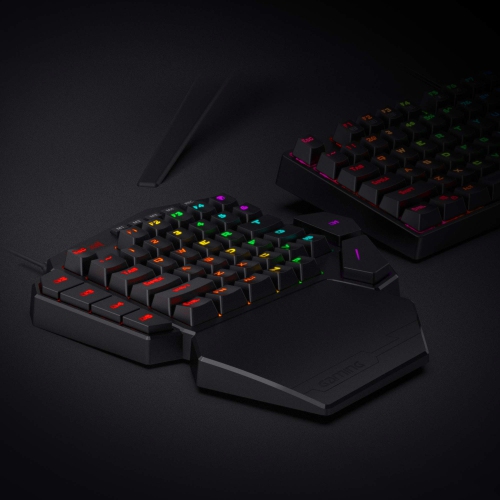 Redragon K585 DITI One-Handed RGB Gaming Keyboard, Mechanical Gaming Keypad with 7 Onboard Programmable Macro Keys and Detachable Wrist Rest,
