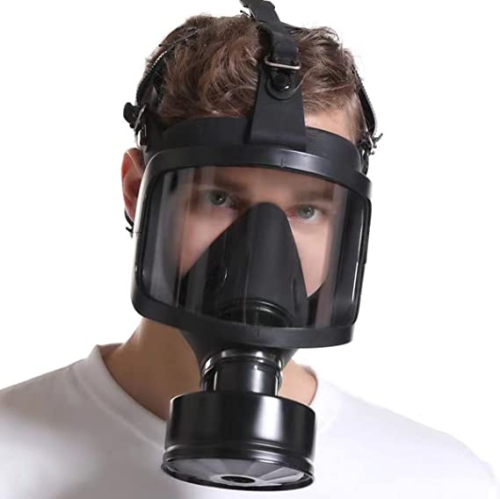 Masque respiratoire réutilisable en silicone MF14, compatible avec les  filtres à gaz standard de 40 mm, masque de poussière Wide View, respirateur  de