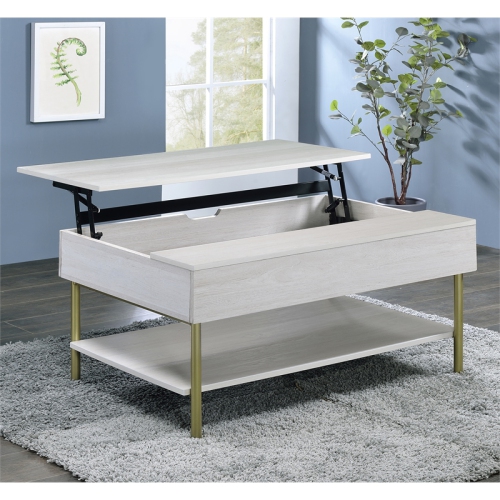 Whitman White Wood and Brass 3-piece Occasional Set