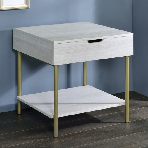 Whitman White Wood and Brass 3-piece Occasional Set