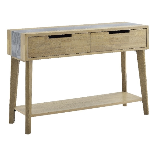 STEVE SILVER COMPANY  Calgary Natural Finish With Stone Sofa Table In Gray