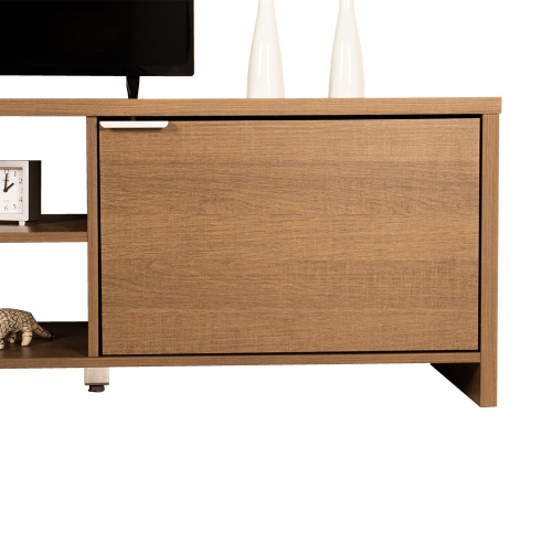 Meuble pour téléviseur MADESA avec espace de rangement et gestion des câbles, pour téléviseurs de 75 po et moins, bois, 19 po H x 15 po P x 71 po L -