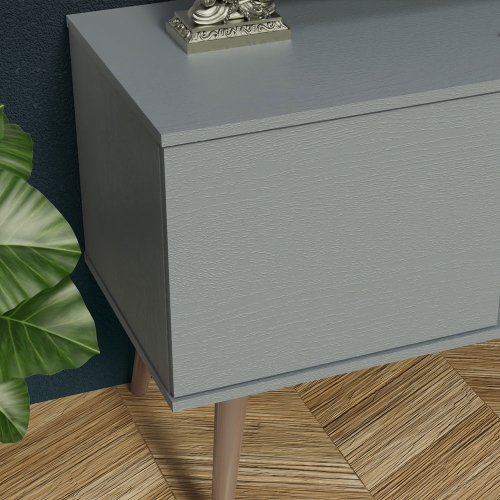 Meuble pour téléviseur Madesa avec 2 portes et 2 tablettes avec organisation des câbles pour meuble de télévision en bois 50, 55 po, gris