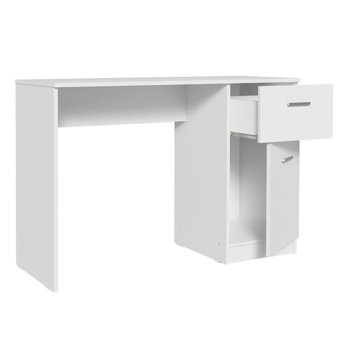 Madesa Compact Computer Desk Study Table for Small Spaces Home Office 43 Inch Student Laptop PC Writing Desks with Storage and Drawer - White