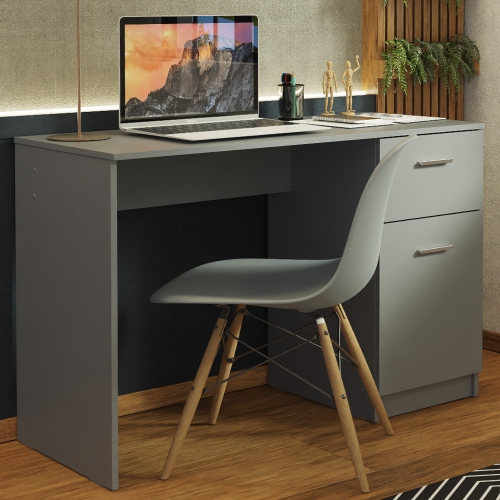 Table d'étude compacte de Madesa pour petits espaces, bureau à domicile, ordinateur portable 43 po, bureau et tiroir, poste de travail ergonomique