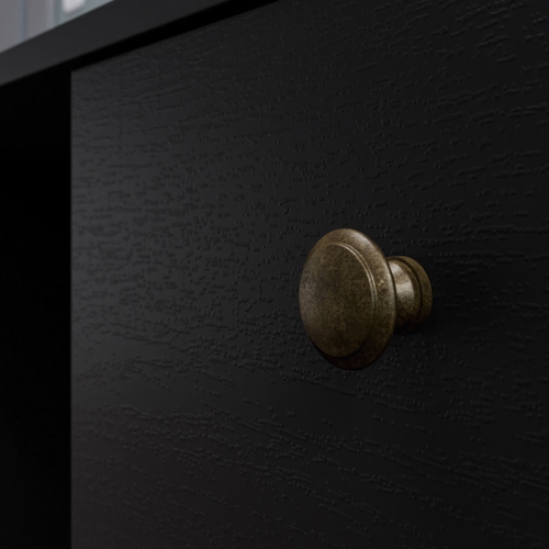 Madesa Executive Computer Writing Desk 53 Inch with 3 Drawers and 1 Door, Metalic Handles Wooden Home Office PC Study Table with Storage - Black