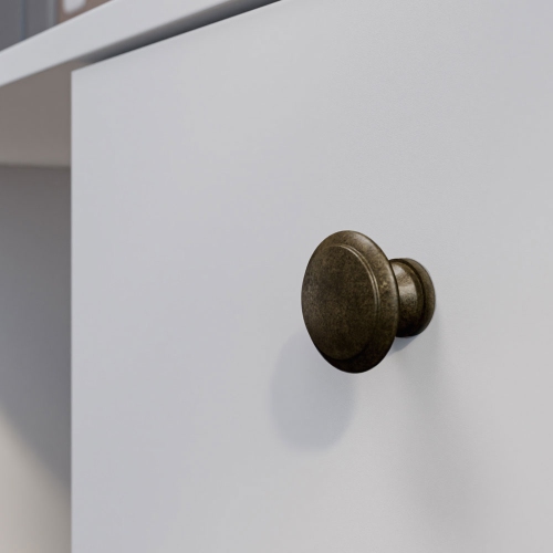 Madesa Executive Computer Writing Desk 53 Inch with 3 Drawers and 1 Door, Metalic Handles Wooden Home Office PC Study Table with Storage - White