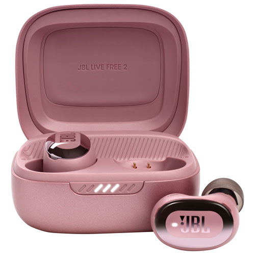 Écouteurs boutons 100 % sans fil à suppression du bruit Live Free 2 de JBL - Rose