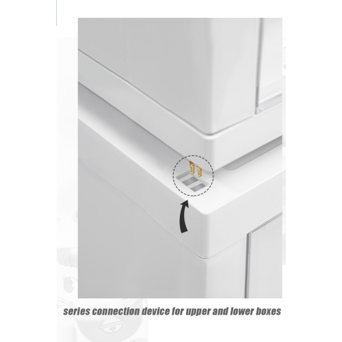 GOTO Clear Display Case with LED Lighting for Sneakers, Collectibles, Figures, Jewelry - Stackable Collection Crate Box-White