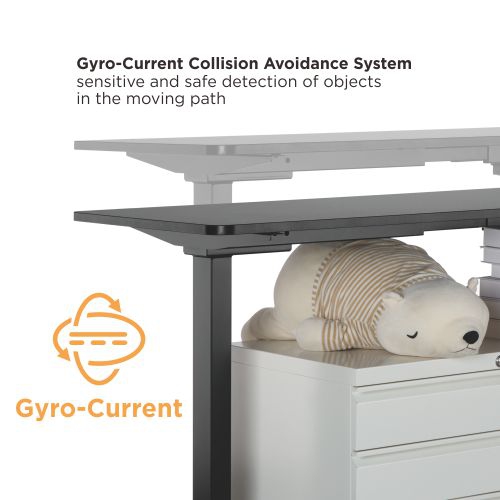 Bureau assis/debout électrique blanc à deux moteurs en noyer d'Ergoloop, surface de 47 x 29,5&nbsp;po avec base à 2 segments