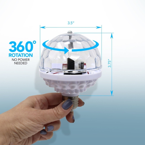 Aduro Tech Theory TT-RDLB-CL Illuminated Rotating Disco Light Bulb