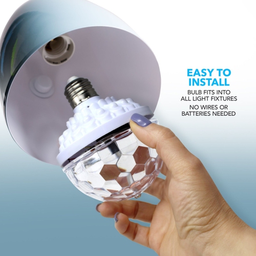 Aduro Tech Theory TT-RDLB-CL Illuminated Rotating Disco Light Bulb