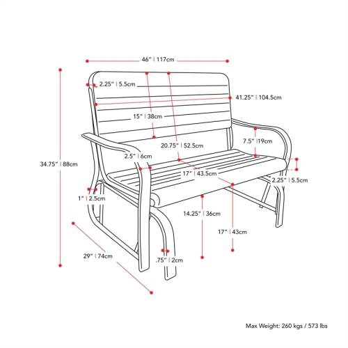 Banc oscillant pour patio vert foncé Lake Front