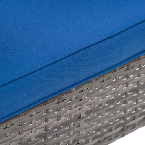 CorLiving Patio Armchair - Blended Grey with Blue Cushions