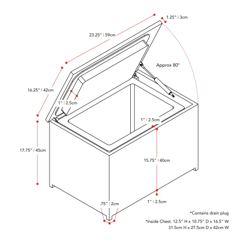 Table réfrigérante en rotin noir Parksville