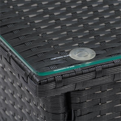 CorLiving Parksville Black Rattan Side Table