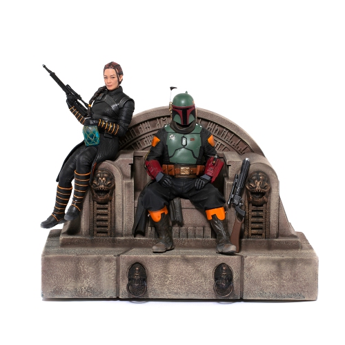 IRON STUDIOS  1:10 Boba Fett And Fennec Shand Throne Deluxe - The Mandalorian, Multicolour