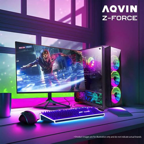 Refurbished (Excellent) Gaming PC Desktop AQVIN Intel Quad Core i7 upto 4.0GHz 32GB DDR4 RAM 512GB SSD AMD RX550 4GB DDR5 Graphics ~RGB Gaming Keyboard and Mouse Windows 10 WiFi