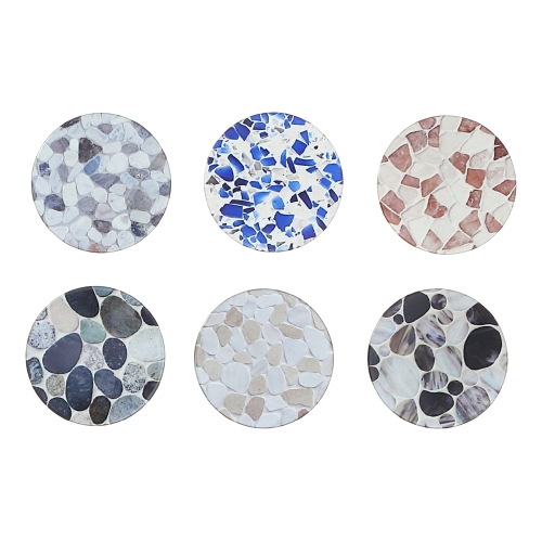 Maison Concepts Ceramic Coaster Stones Asstd - Set of 6