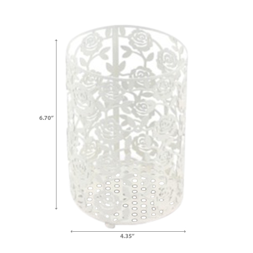 Maison Concepts White Rose Round Cutlery Holder