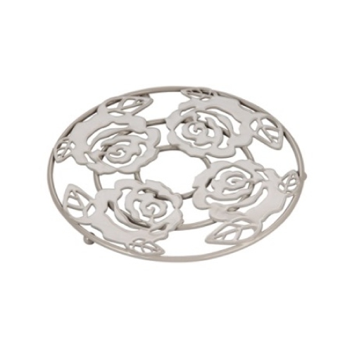 Maison Concepts White Rose Round Trivet - Set of 2