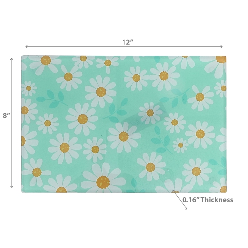 Maison Concepts Printed Glass Cutting Board Daisy Print - Set of 2