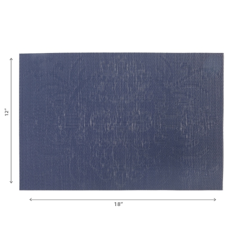 Maison Concepts Vinyl Placemat Damask Navy Blue - Set of 12