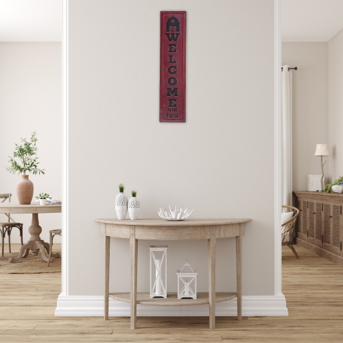 Maison Concepts Vertical Embossed Metal Sign Welcome To The Farm