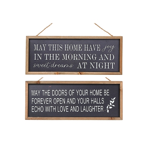 Maison Concepts Framed Rect. Wood Sign May Your Home Be Filled With Asstd - Set of 2