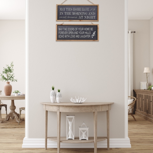 Maison Concepts Framed Rect. Wood Sign May Your Home Be Filled With Asstd - Set of 2