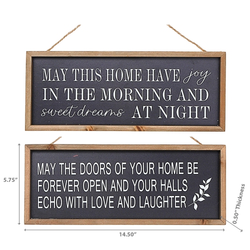 Maison Concepts Framed Rect. Wood Sign May Your Home Be Filled With Asstd - Set of 2
