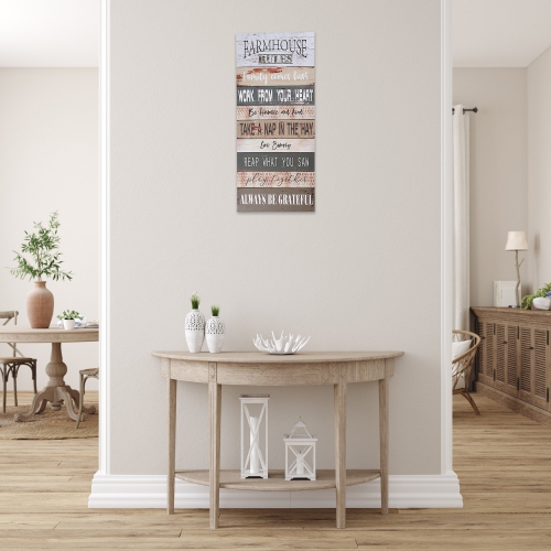 Maison Concepts Canvas Wall Sign Farmhouse Rules