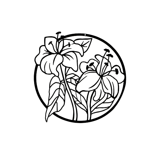 MAISON CONCEPTS  Metal Wall Decor Lilies In Black