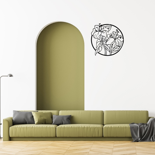 Maison Concepts Metal Black Wall Decor Lilies