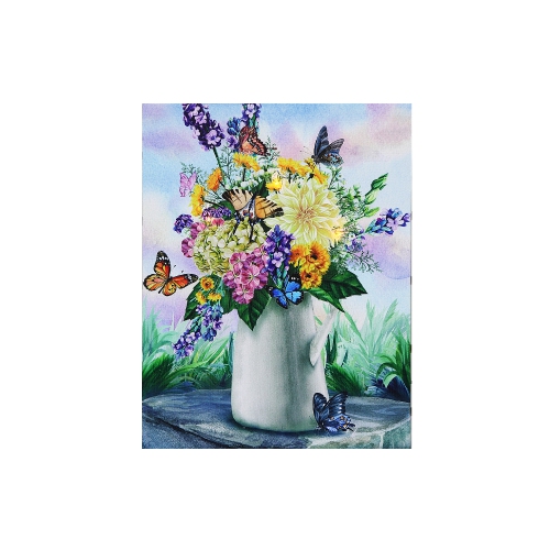 MAISON CONCEPTS  Led Canvas Wall Art Fresh Flowers 12 X 16