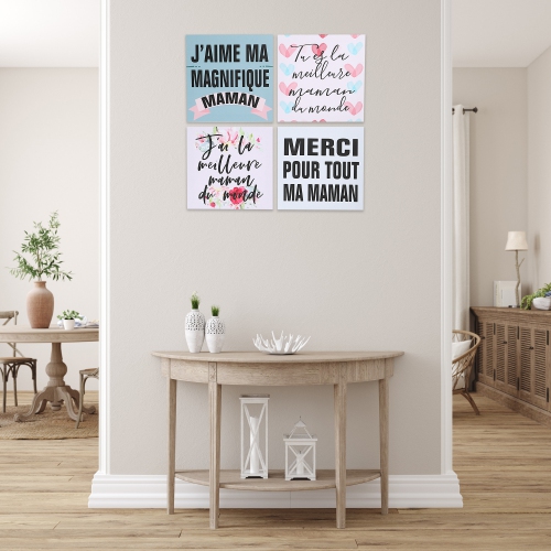 Maison Concepts Canvas Wall Art Maman Asstd - Set of 4