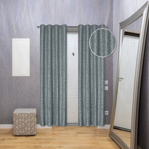 Maison Concepts Jacquard Panel W 8 Grom Bowties Charcoal 96" - Set of 2