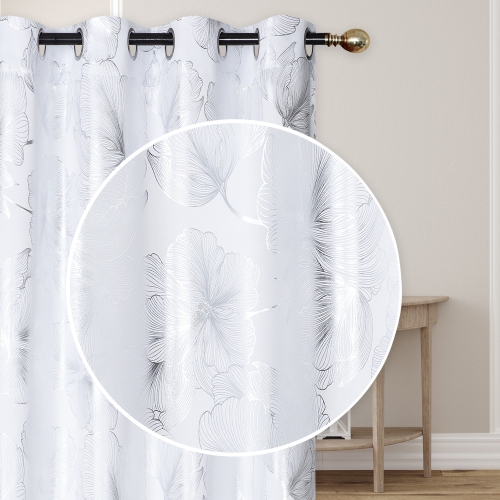 Maison Concepts Foil Print Panel W 8 Grom Hibiscus White 84" - Set of 2