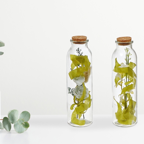 Maison Concepts Dried Floral Arrangement In Glass Tube Asstd - Set of 2