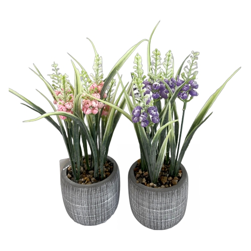 MAISON CONCEPTS  Artificial Floral In Ceramic Pot Asstd - Set Of 2 In Gray