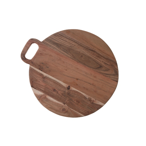 Maison Concepts Acacia Wood Round Serving Board With Handle 18"