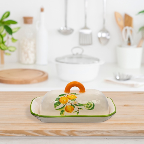 Maison Concepts Ceramic Lemon Butter Dish With Lid