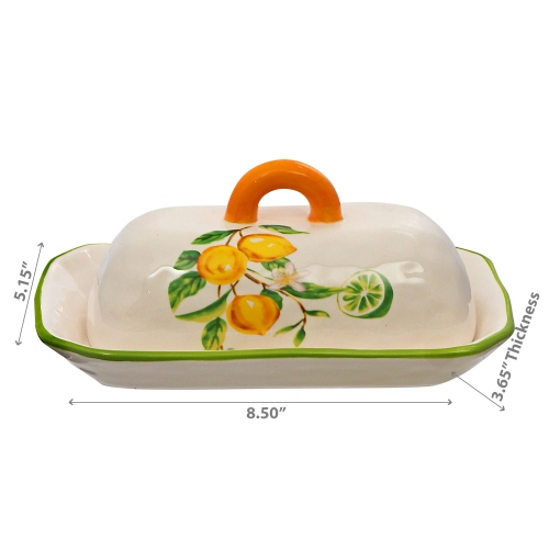 Maison Concepts Ceramic Lemon Butter Dish With Lid