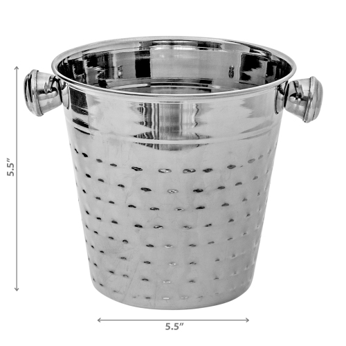 Maison Concepts En Acier Inoxydable Bucket Ice Martelé - Ensemble De 2