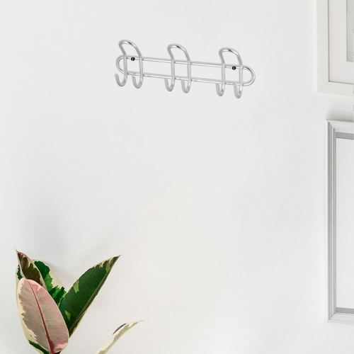 Maison Concepts 6 Hook Heavy Duty Chrome Wall Mount